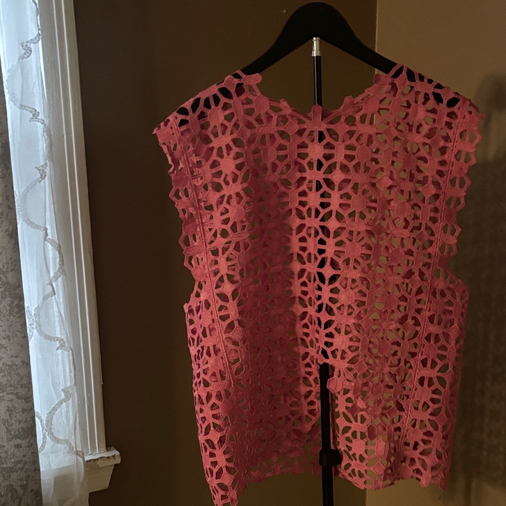 Chic Coral Lace Women's Blouse